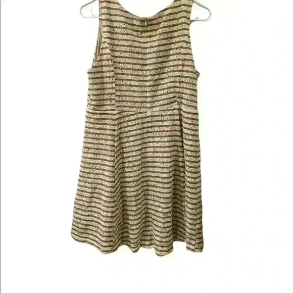 Hem & Thread Gold and White Striped Dress - Picture 2 of 4